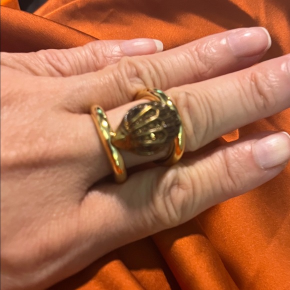 Kurt Geiger Gold Ring with Brown Accents - Picture 5 of 6